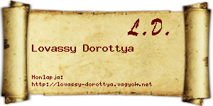 Lovassy Dorottya névjegykártya